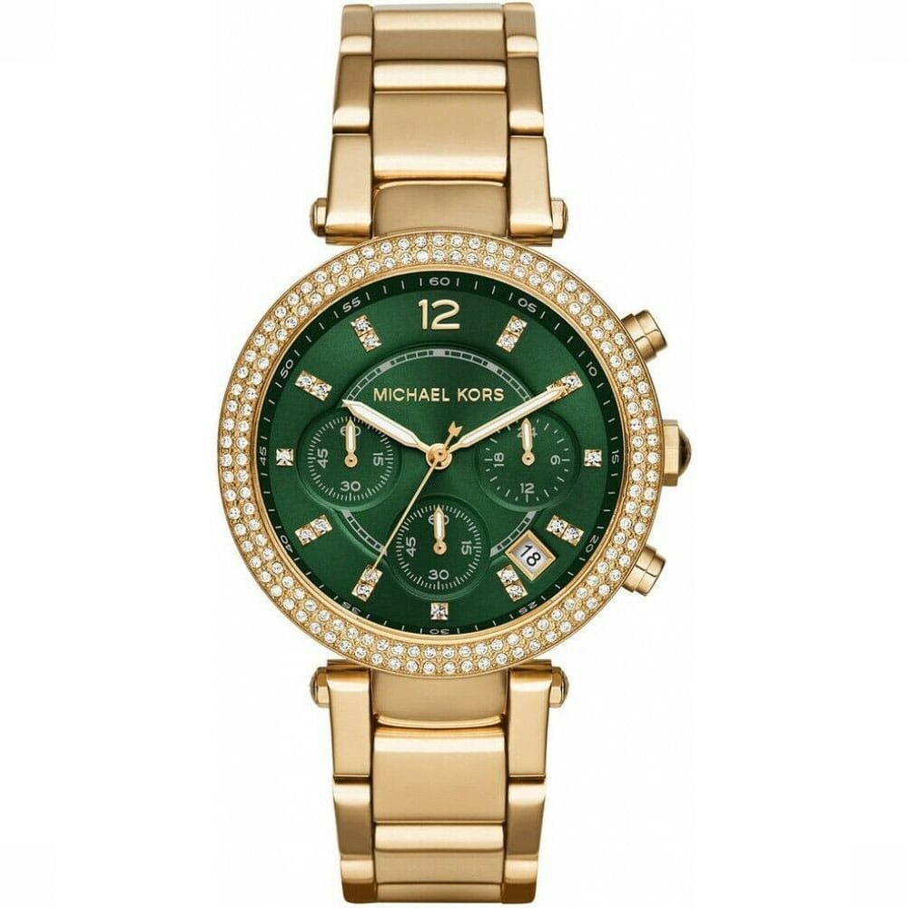 Montre Michael Kors Parker MK6263 Femme Dorée avec Cadran Vert Émeraude
