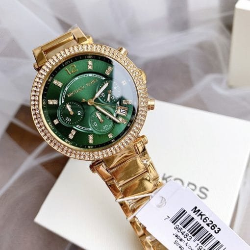 Montre Michael Kors Parker MK6263 Femme Dorée avec Cadran Vert Émeraude – Image 3