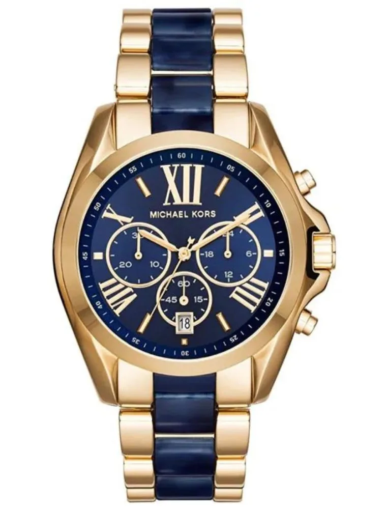 Montre Femme Michael Kors Bradshaw MK6268 Chronographe Doré et Bleu