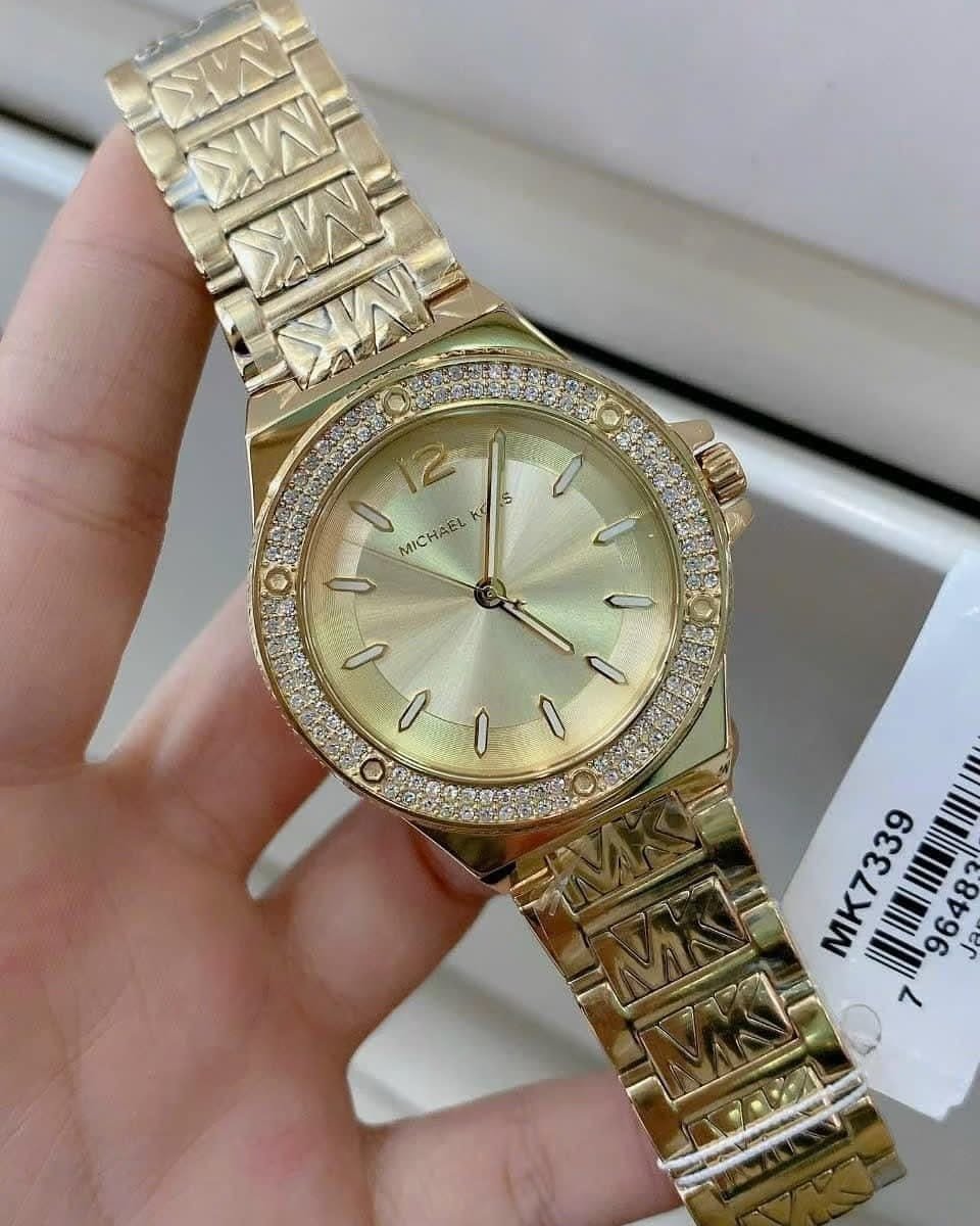 Montre Femme Michael Kors Lennox MK7339 Dorée Cristaux et Logo 37mm - الصورة 3