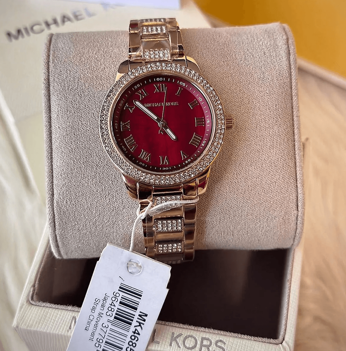 Montre Michael Kors Tibby MK4685 Femme Or Rose Cadran Rouge – Image 2