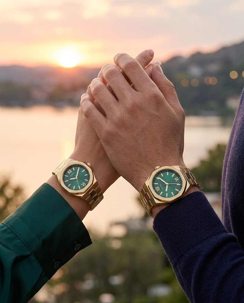 Montre Coffret Couple Guess GW0849G2 & GW0873L2 – Doré et Vert – Image 5