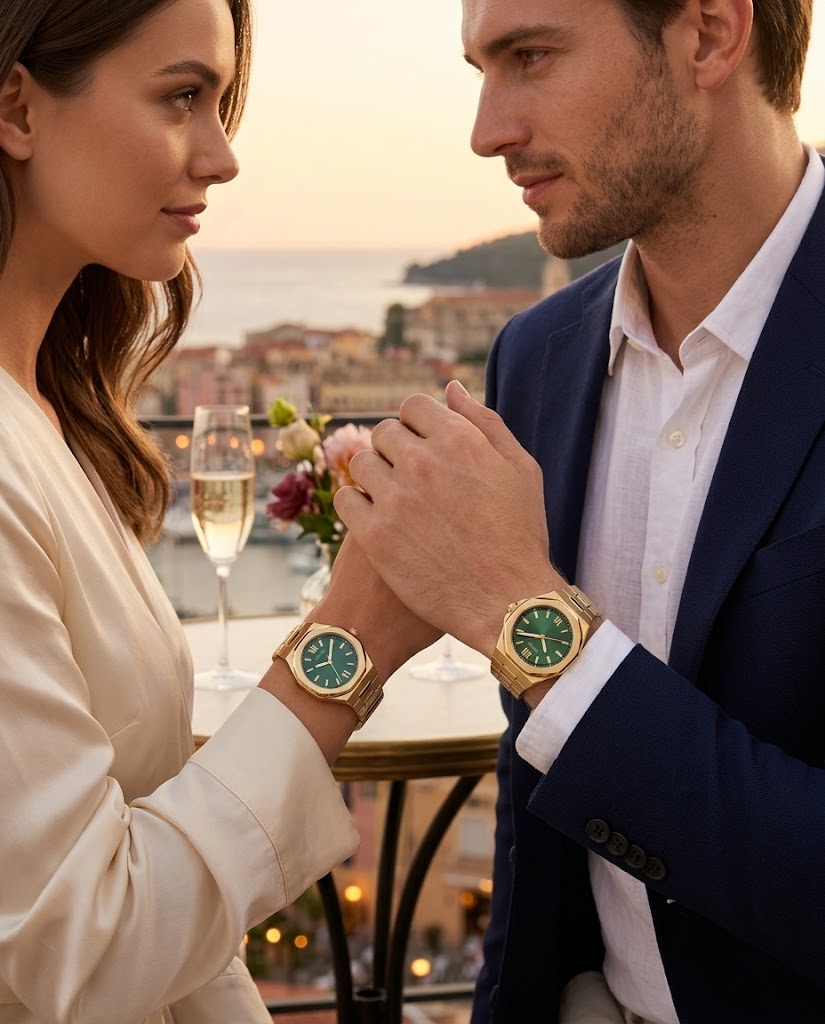 Montre Coffret Couple Guess GW0849G2 & GW0873L2 – Doré et Vert – Image 2