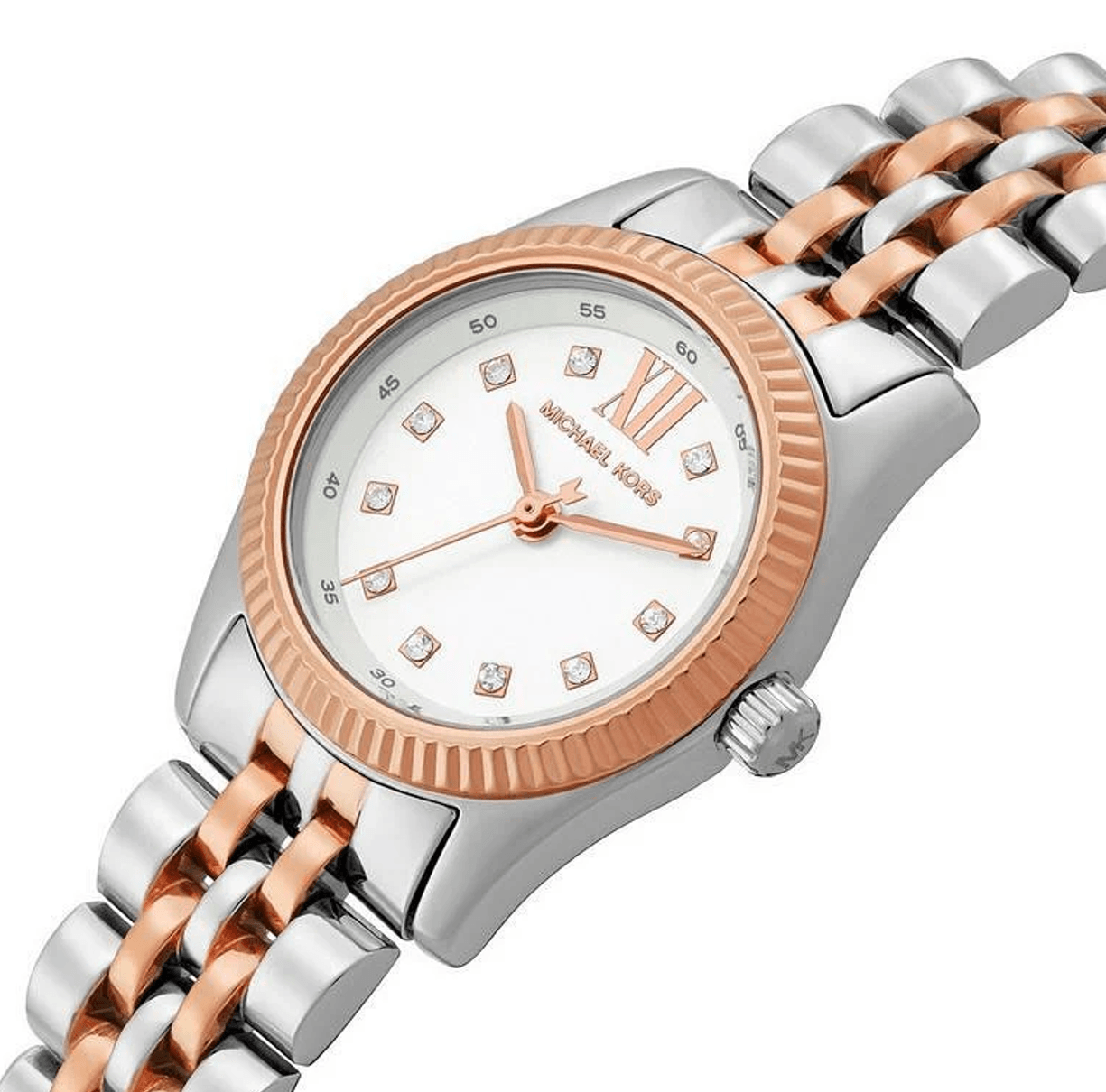 Montre Femme Michael Kors Petite Lexington MK4817 Bicolore (Argenté / Or Rose) 26mm – Image 3