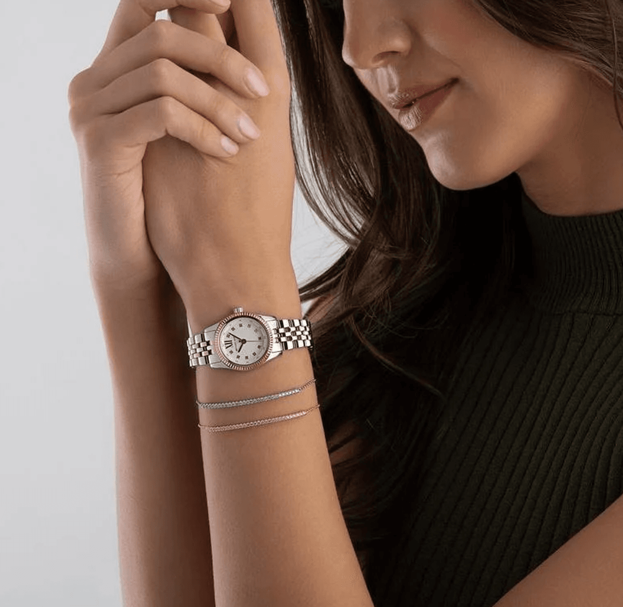 Montre Femme Michael Kors Petite Lexington MK4817 Bicolore (Argenté / Or Rose) 26mm – Image 4